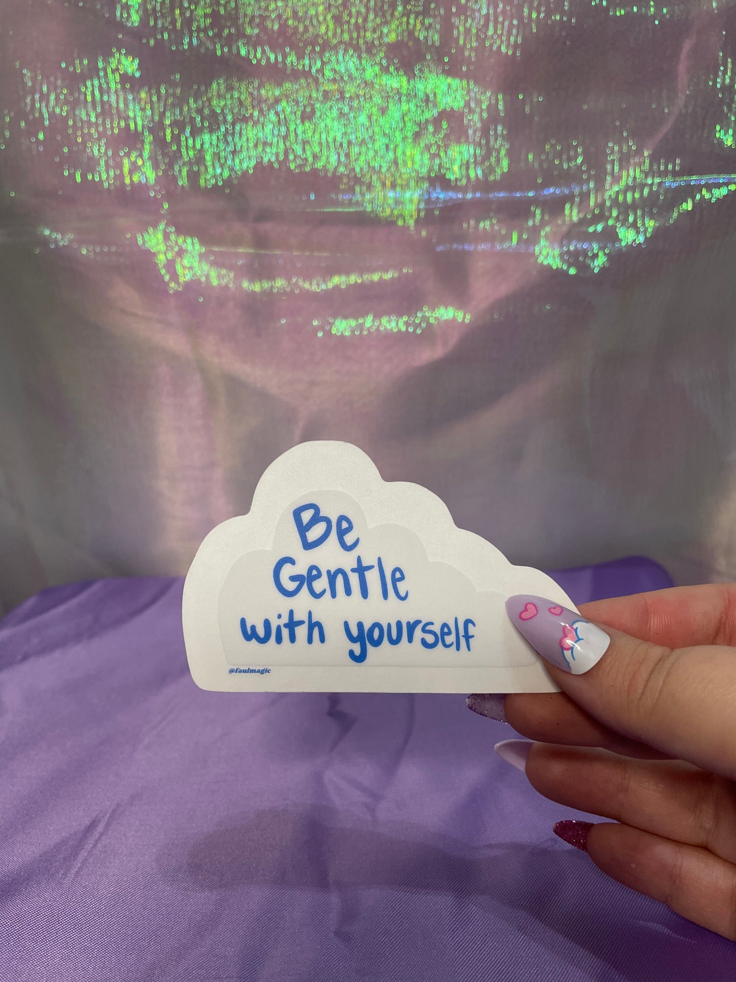 Be Gentle with Yourself Cloudy Clear Sticker