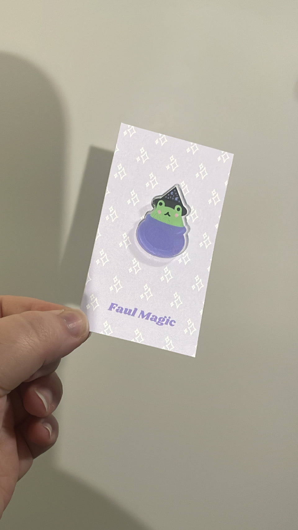 Faul the Lazy Magical Frog acrylic pin